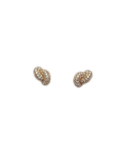 Nouer Pave Knot Studs - 14K