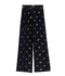 “Petites Fleurs” Embroidered Silk Pants - Midnight