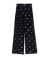 “Petites Fleurs” Embroidered Silk Pants - Midnight