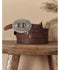 The Tooled Waist Belt - Brown w/ Silver