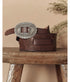 The Tooled Waist Belt - Brown w/ Silver