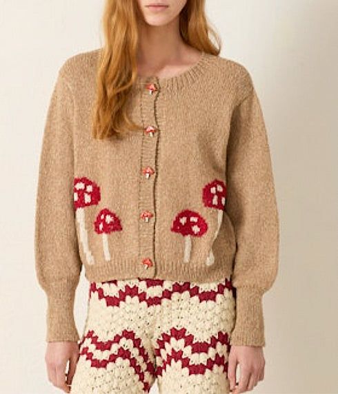 Sammi Knit Cardigan - Mushroom