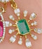 Asscher Cut Emerald Snowflake Charm