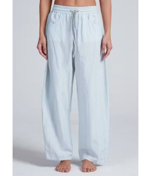 Cancun Pant - Blue Linen Stripe
