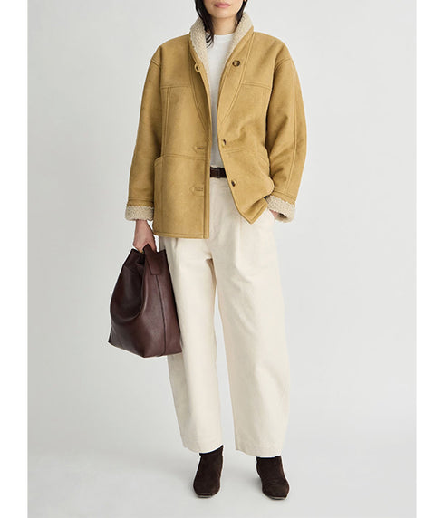 Aspen Shearling Reversible Coat - Tan