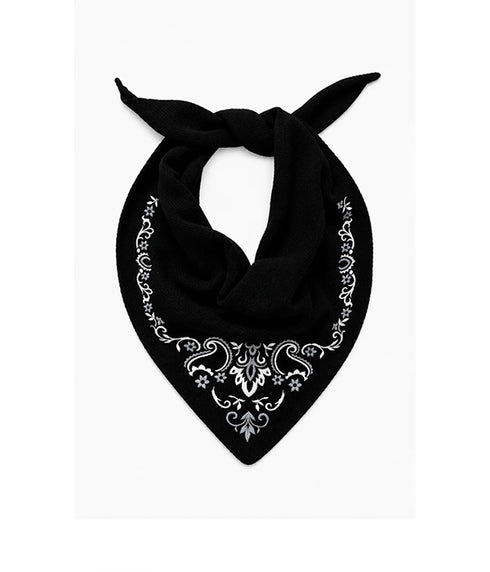Bandana Merino Triangle Scarf - Black
