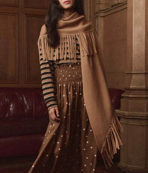 The Sweater Fringe Scarf - Camel