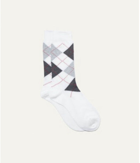 Cotton Argyle Socks - Light Grey