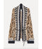 “The Brit Leopard” Alpaca-Blend Jacquard Cardigan - Gold