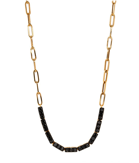 Black Diamond Row Necklace