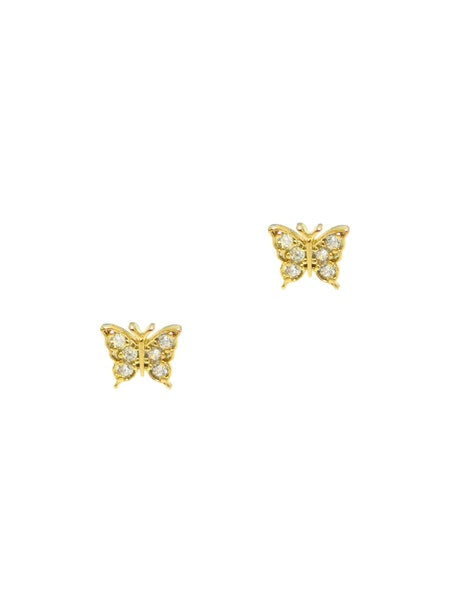 CZ Butterfly Post Earrings