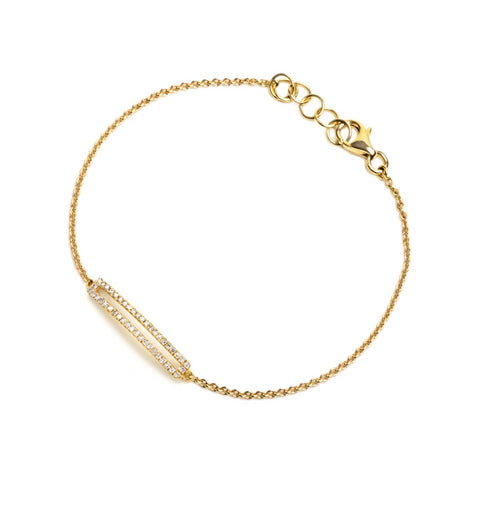 Open Bar Diamond Bracelet - Yellow Gold