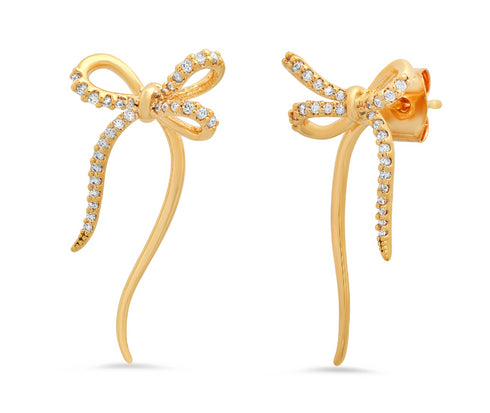 Bow Studs with Pave Accents
