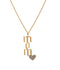 Mom Diamond Heart Pendant Yellow Gold