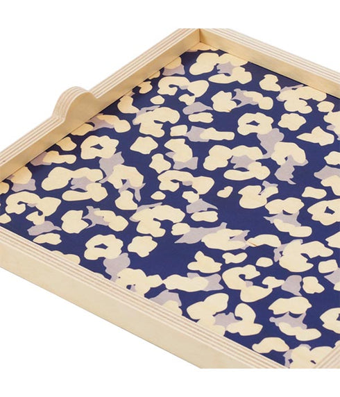 Cheetah Navy Square Tray