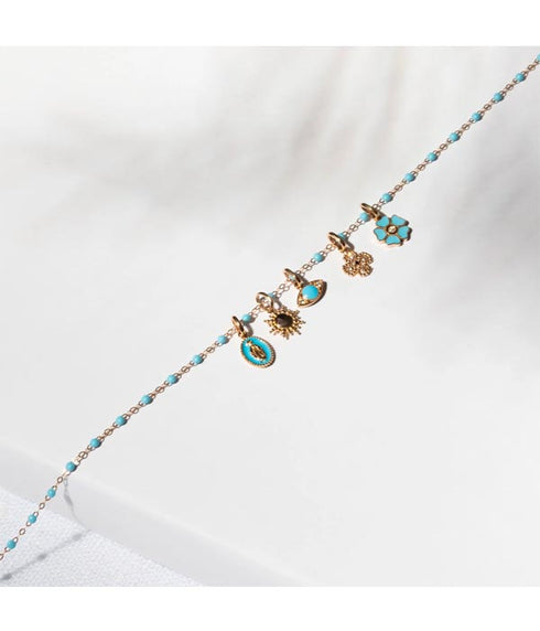 Eye Diamond Pendant - Turquoise/YG