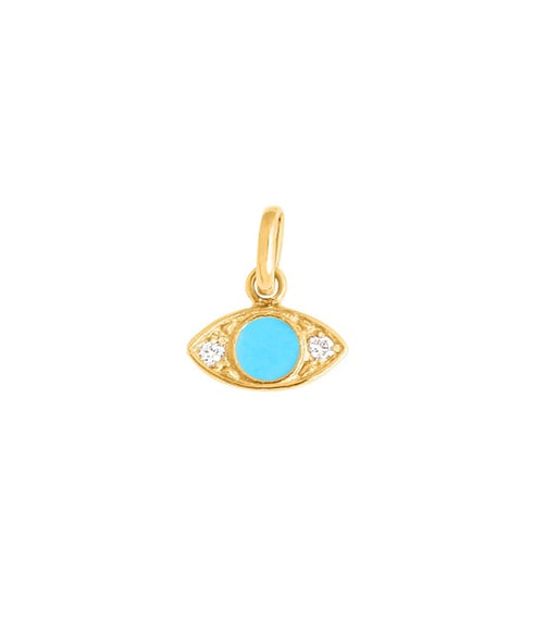 Eye Diamond Pendant - Turquoise/YG