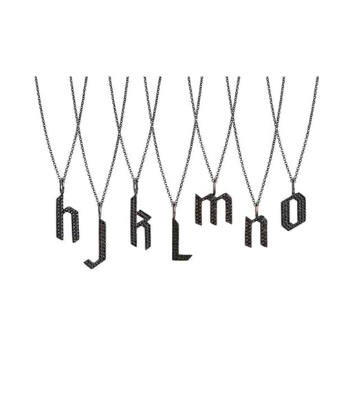 Alphabet Black Diamond Pendants