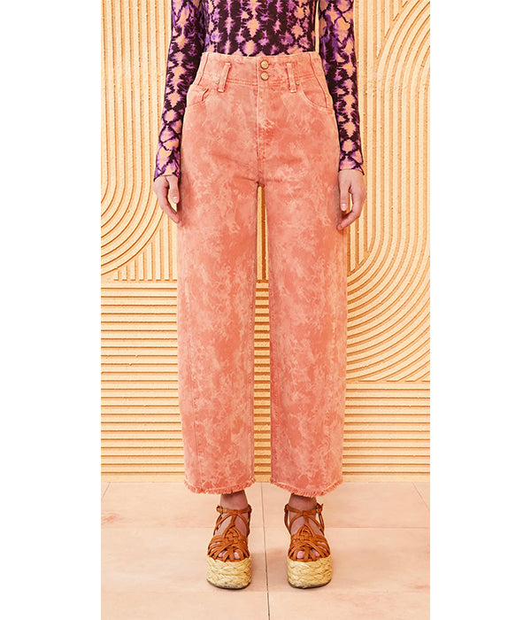 Thea velvet wide leg palazzo trousers in Hot Pink