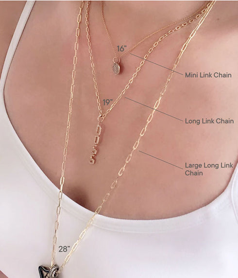 19" Long Link Chain - 14K