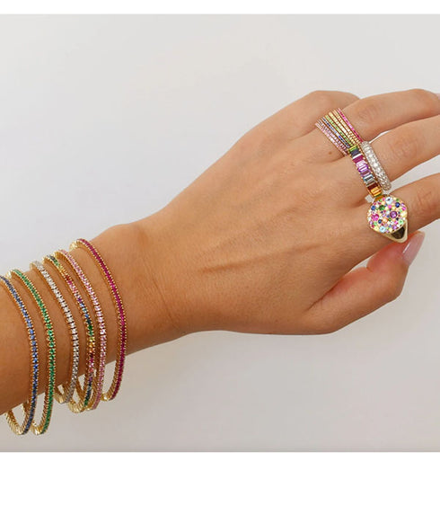 Blue Sapphire Eternity Band 14K