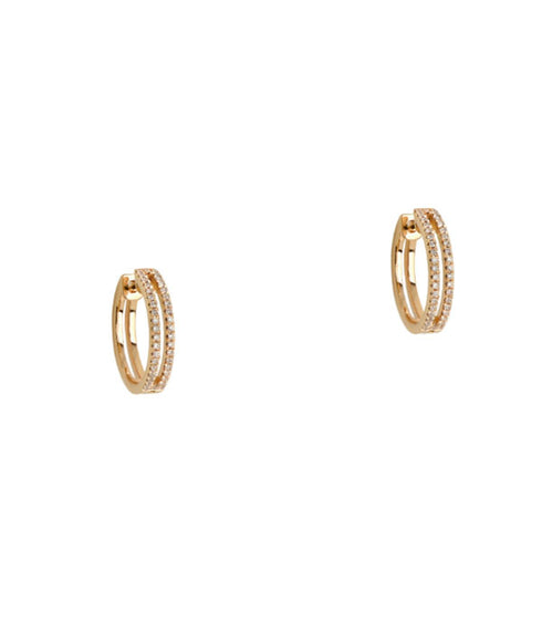 Open Bar Diamond Huggies - 14K