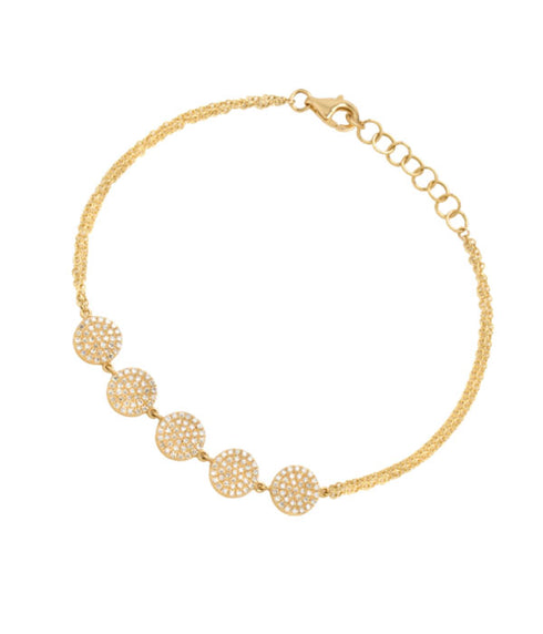 5 Dot Diamond Bracelet - Yellow Gold