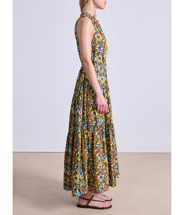 Trinidad Tank Dress - Batik Floral Bronze