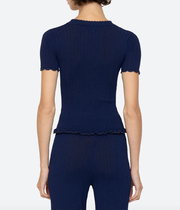 Abbie Knit Top - Navy