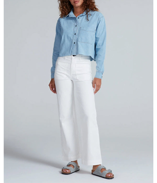 Cropped Denim Shirt - Indigo