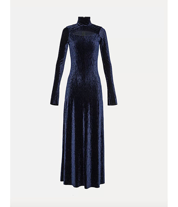 Crushed Velvet Dress - Night Fall