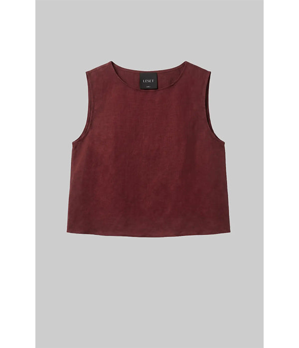 Daniel Cropped Sleeveless Crew - Pinot