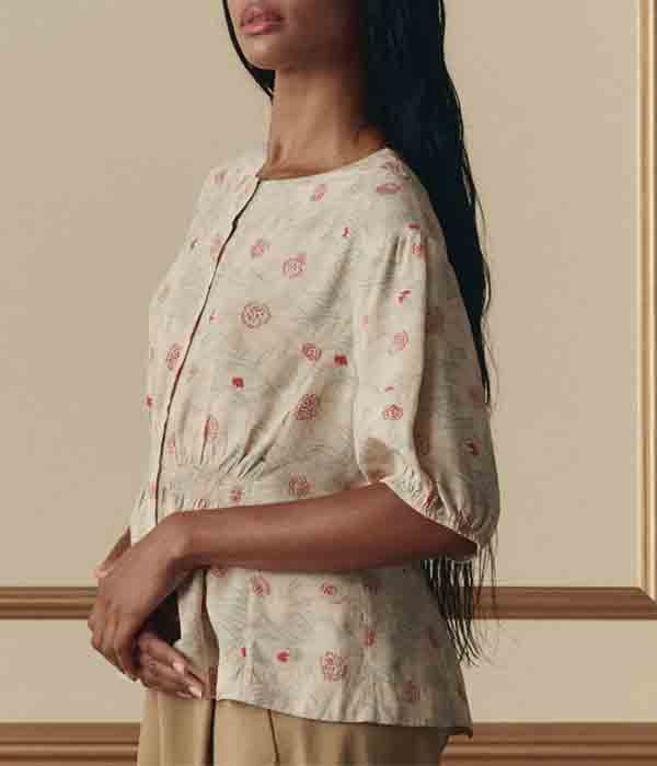 The Hayflower Top - Champagne Scattered Bloom