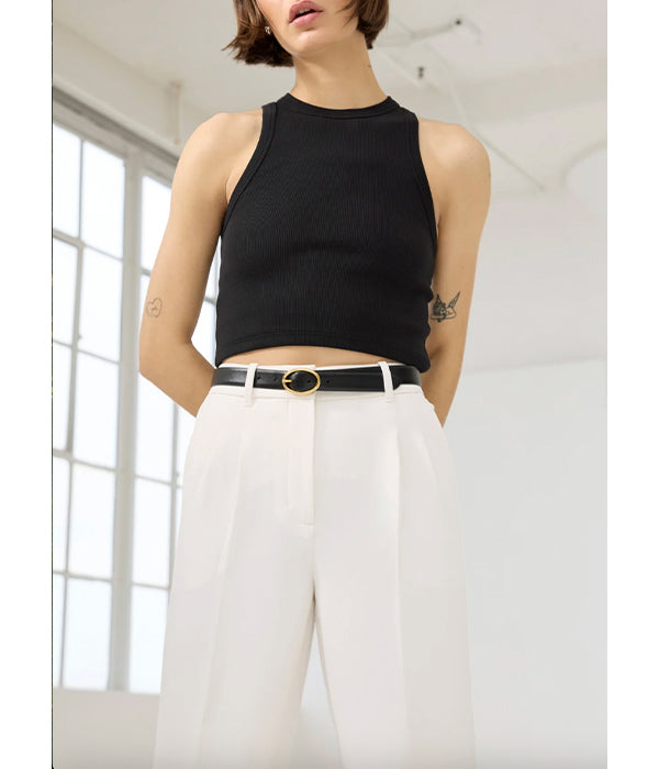 The Cropped Not So Basic Tank - Black