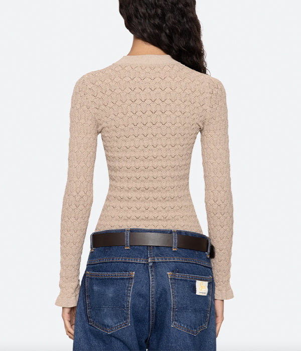Ruby Long Sleeve Top - Champagne