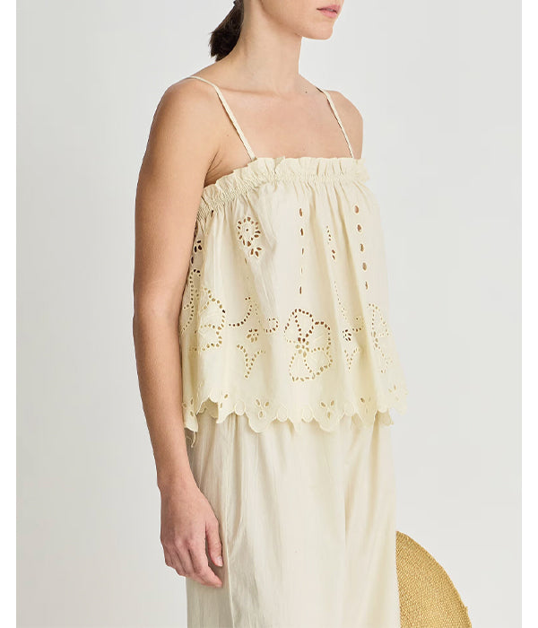Embroidered Cami Top - Ecru