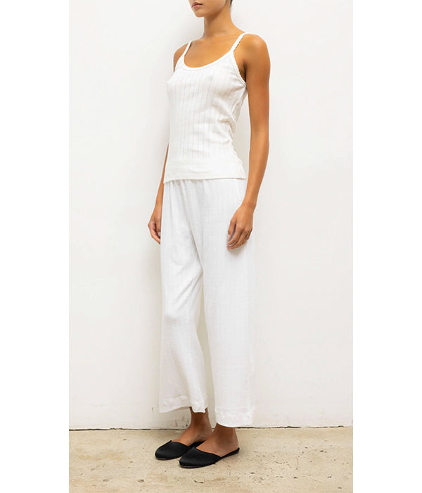 Pointelle tank Top - White