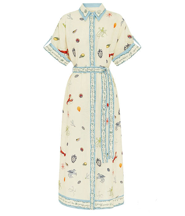 Sandy Embroidered Shirt Dress
