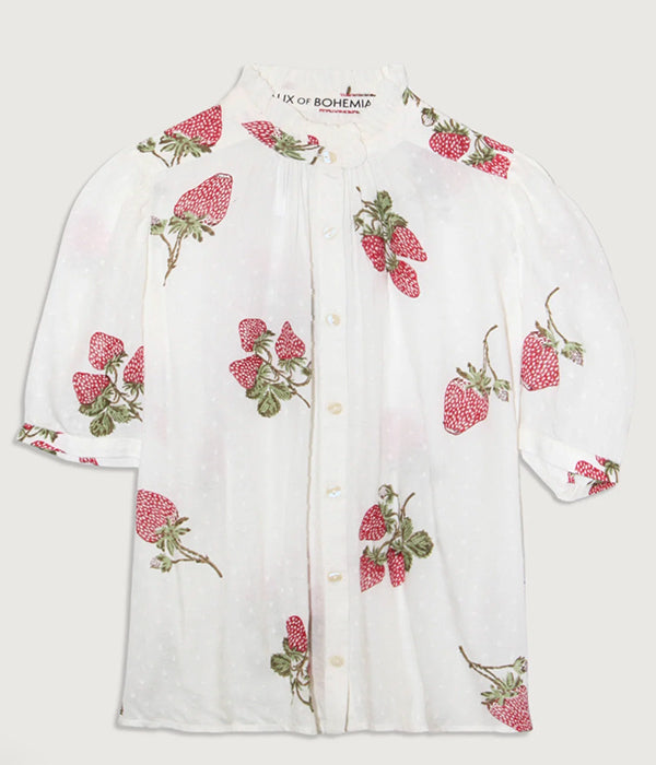 Peyton Shirt - Strawberry Dot Shirt