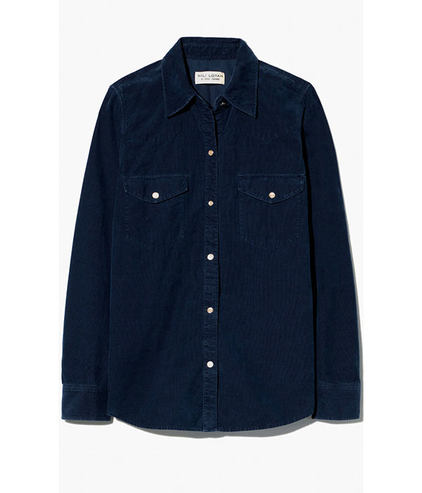 Travis Corduroy Shirt - Dusk Navy