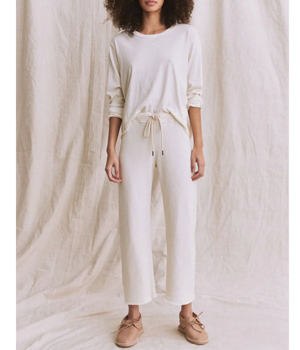 The Long Sleeve Crop Tee - Washed White