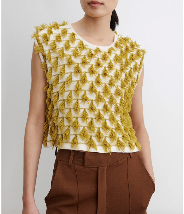Hazlitt Top - Cream/Mustard