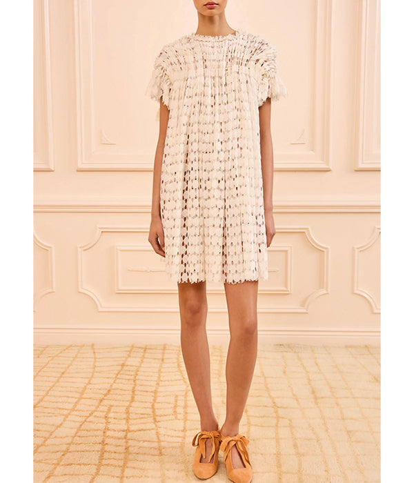 Layla Lace Mini Dress - Chalk