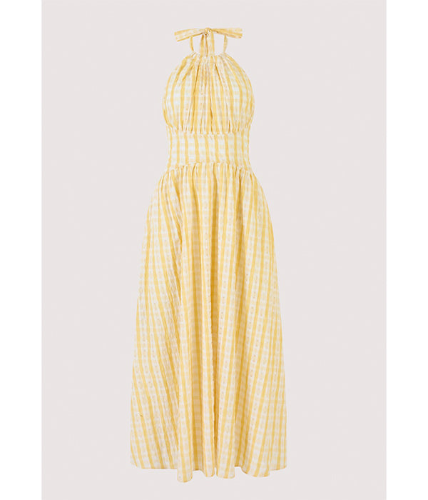 In The Name Of Love Halter - Seersucker Check Yellow
