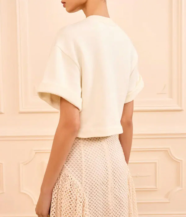 Cove Top with Embroidery - Creme