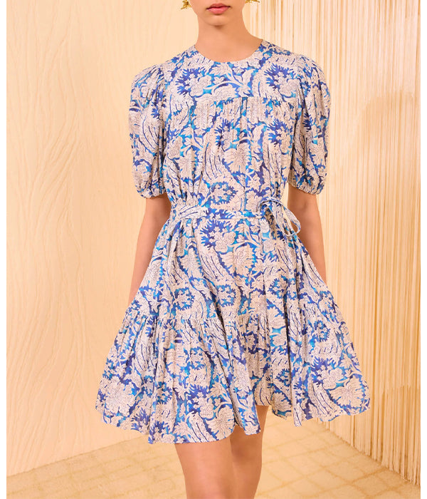 Rosalie Short Sleeve Midi Dress - Ciel