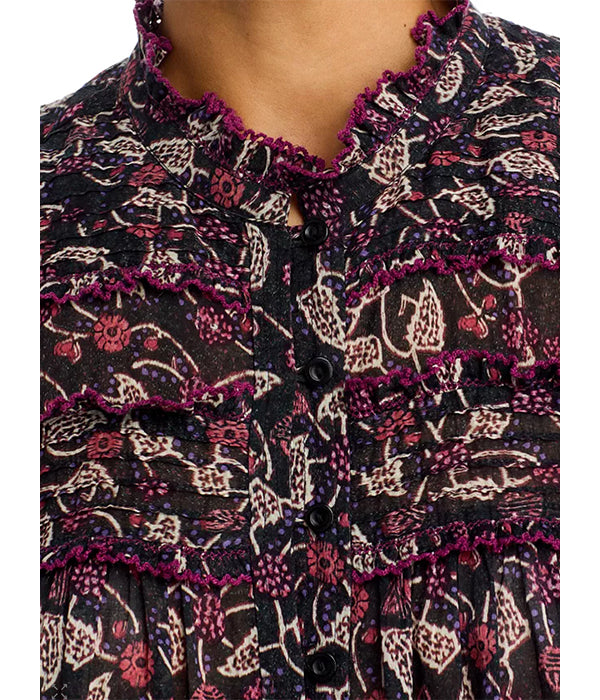 Dersia Top - Black/Raspberry