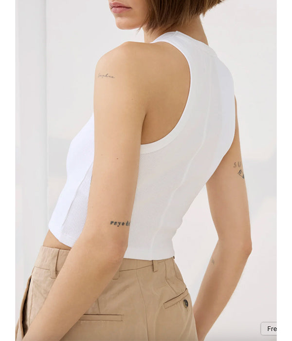 The Cropped Not So Basic Tank - White