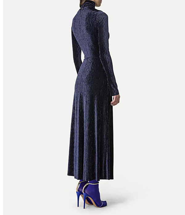 Crushed Velvet Dress - Night Fall