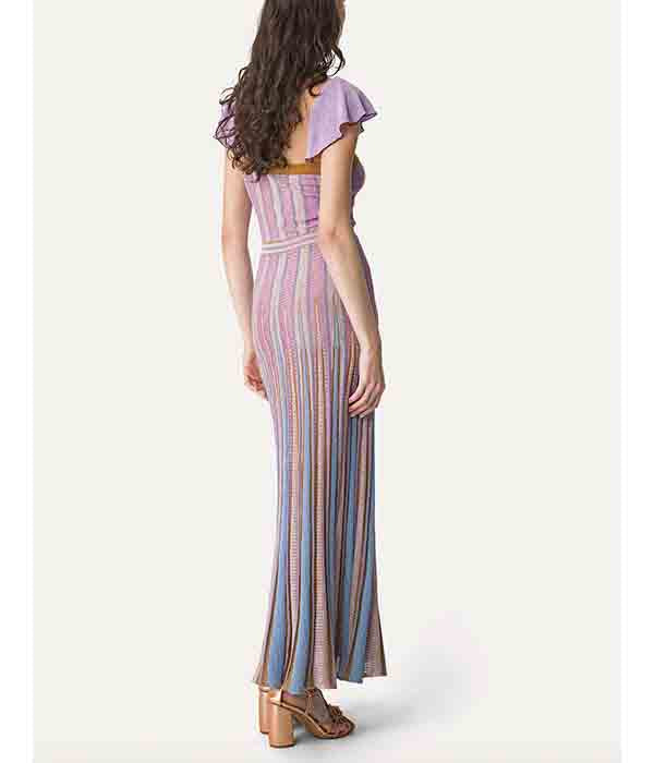 “Les Folies” Chic Inlay Dress - Bronze